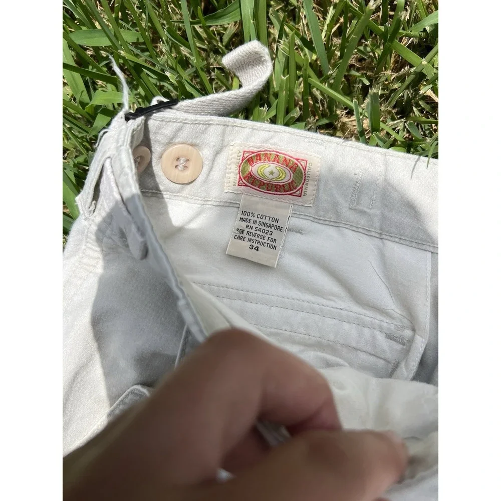 Vintage 90s Banana Republic Tan Safari Cargo Pants 32x33.5